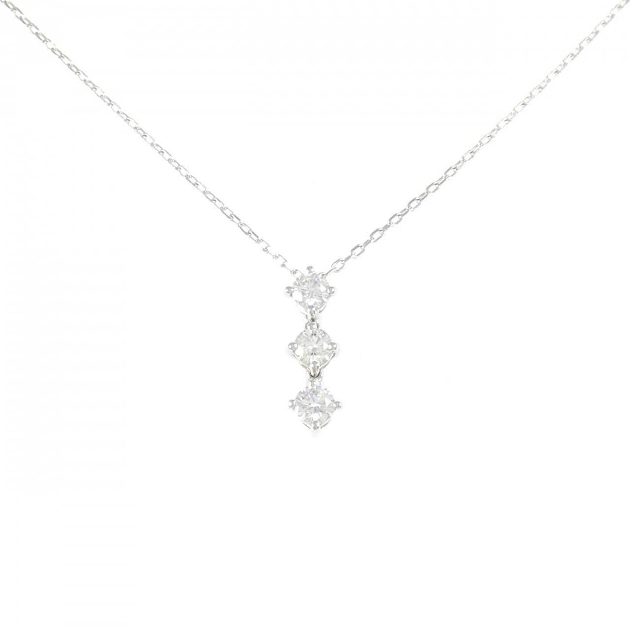PT950/PT850 スリーストーン ダイヤモンド ネックレス 0.35CT