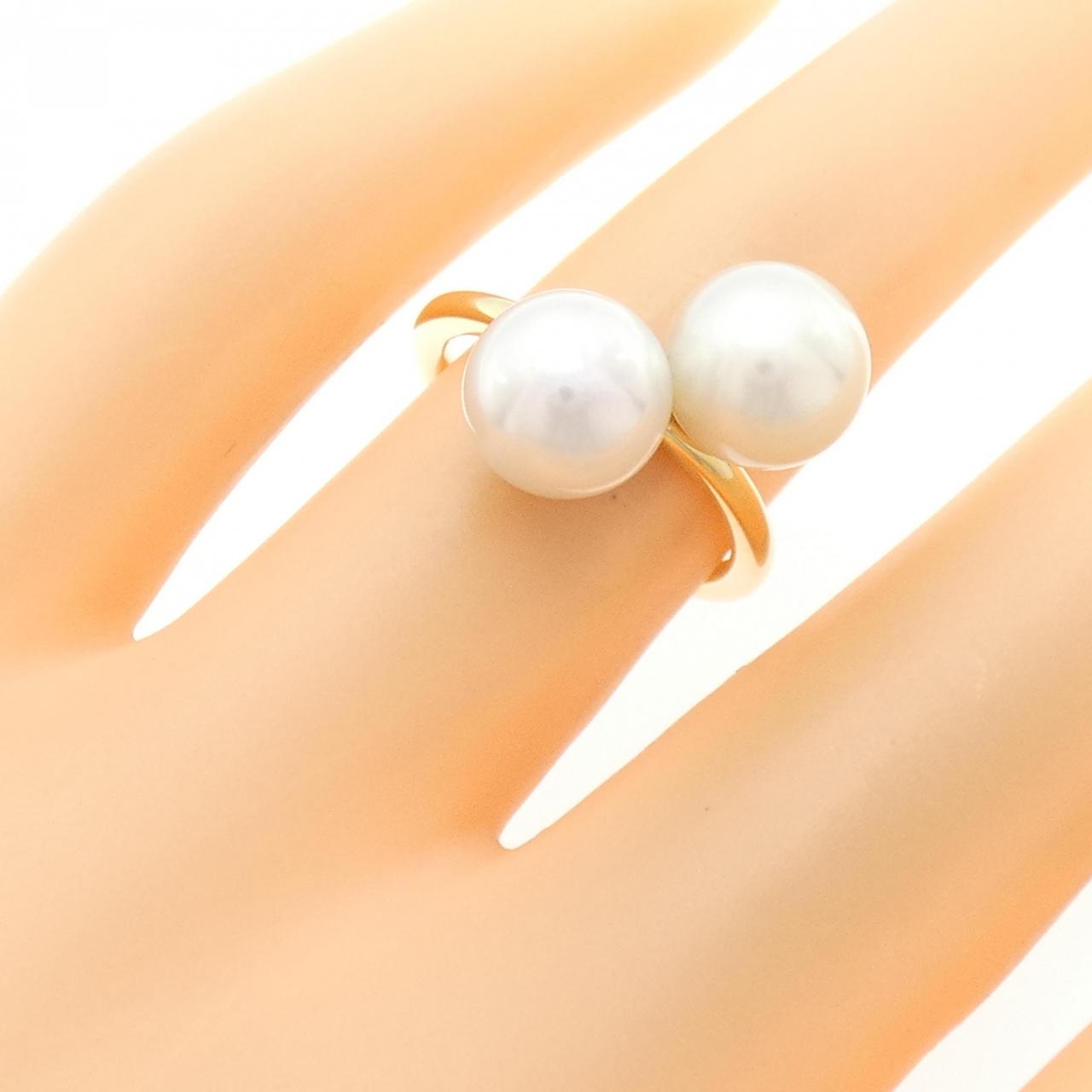 K18YG Akoya pearl ring