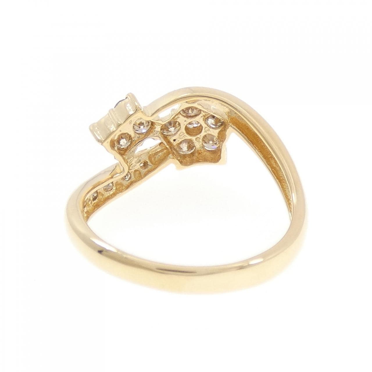 K18YG フラワー ダイヤモンド リング 0.50CT