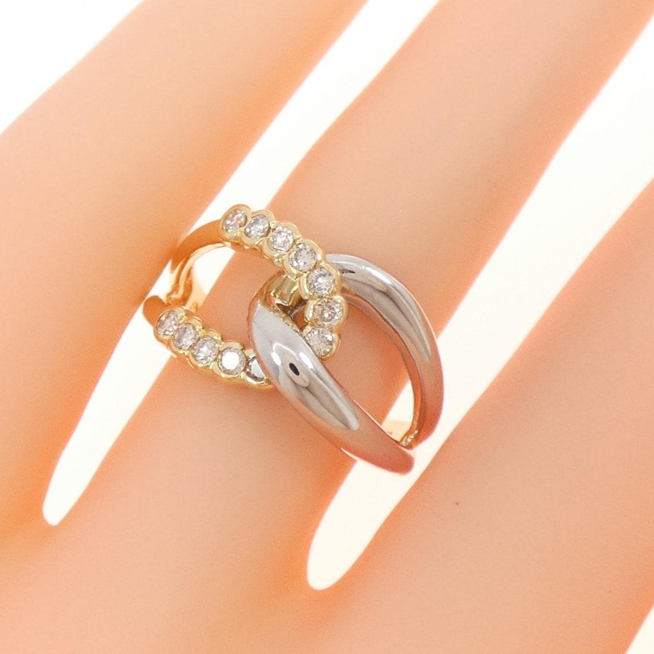 K18YG/PT ダイヤモンド リング 0.23CT