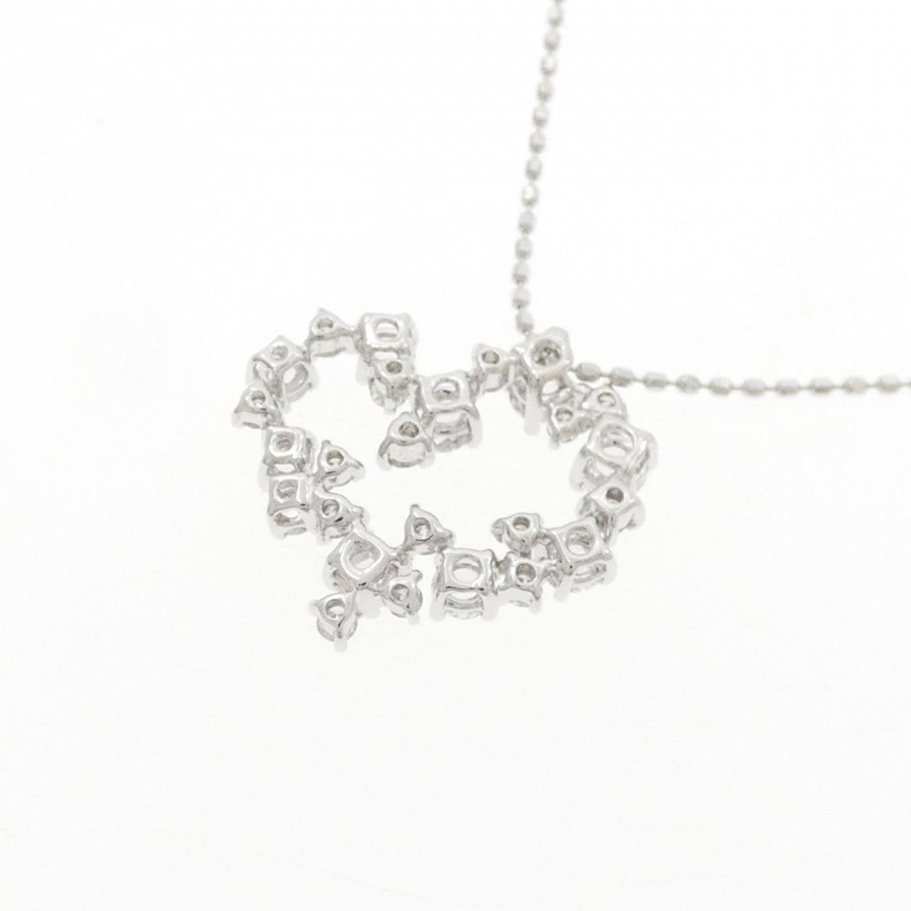 K18WG ハート ダイヤモンド ネックレス 0.45CT