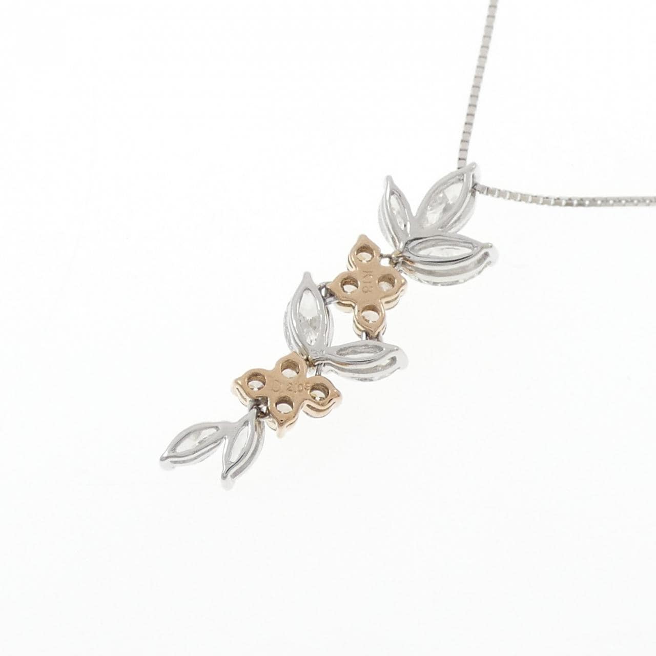 K18WG/K18PG ダイヤモンド ネックレス 2.09CT