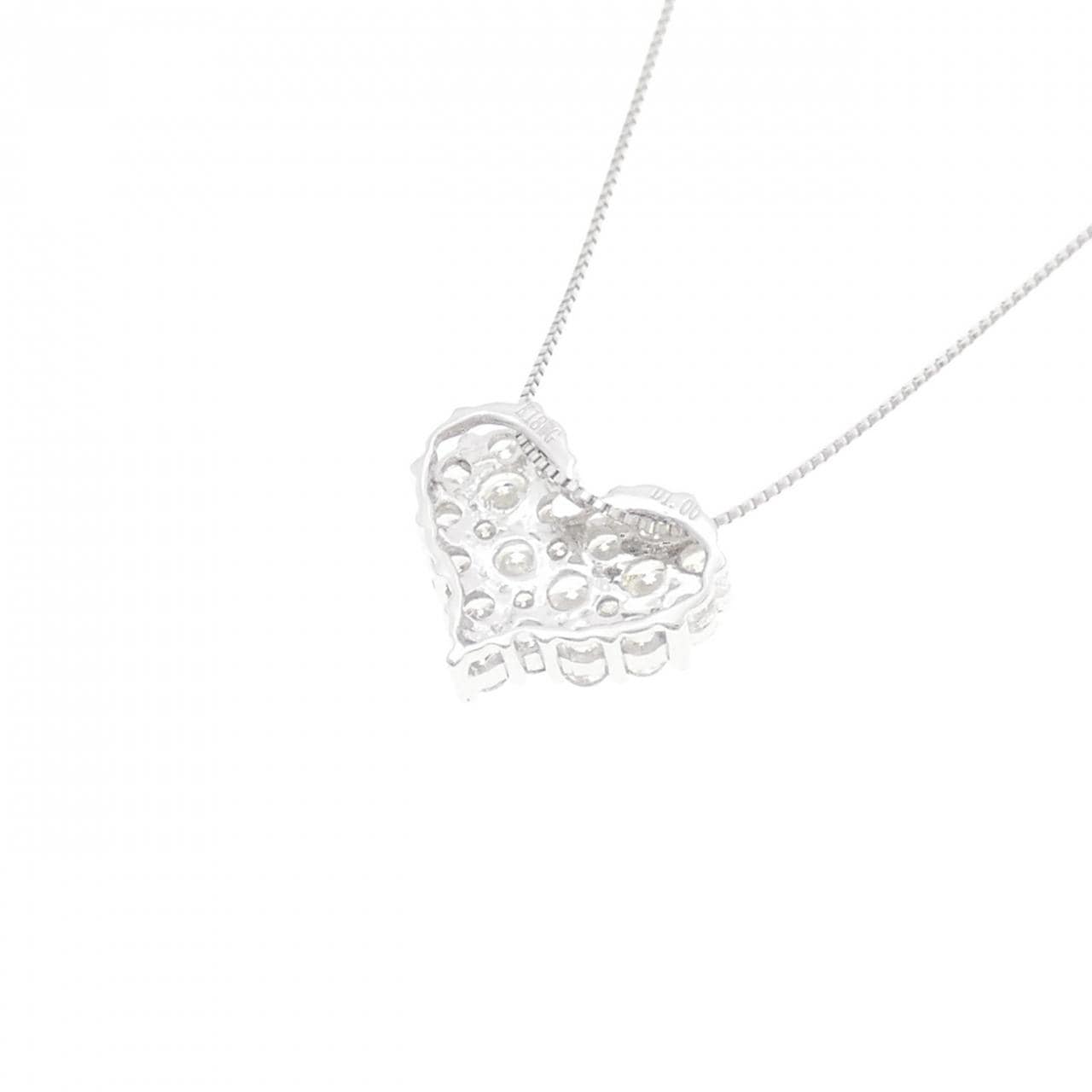 K18WG ハート ダイヤモンド ネックレス 1.00CT