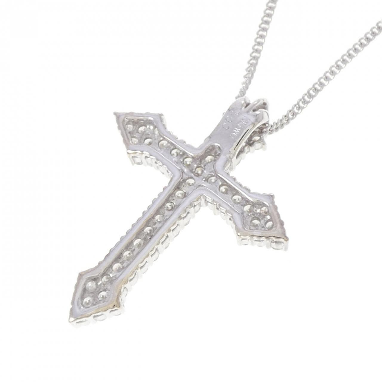 K14WG クロス ダイヤモンド ネックレス 1.00CT
