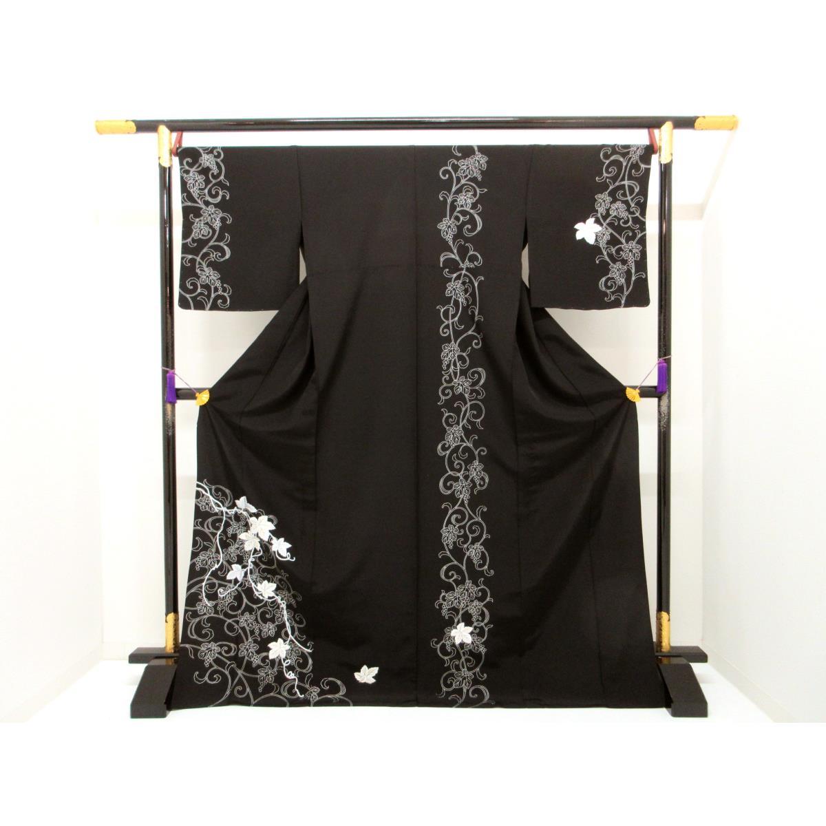 【未使用品】単衣　訪問着　銀彩加工　刺繍入り