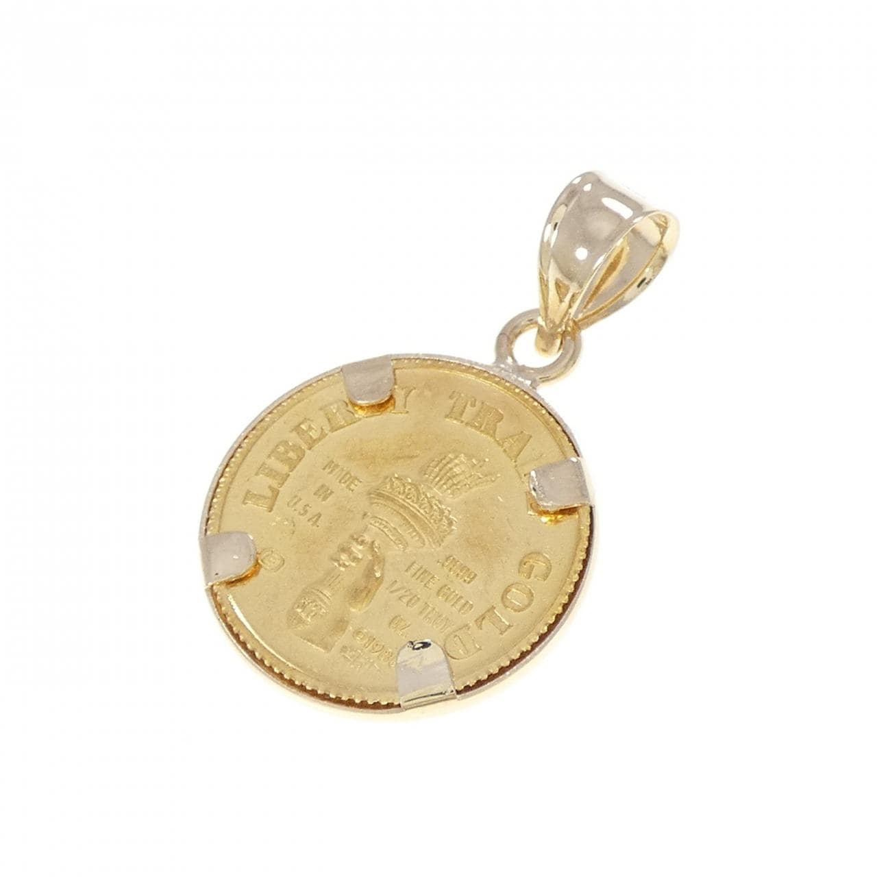 K18YG(枠) コイン ペンダント