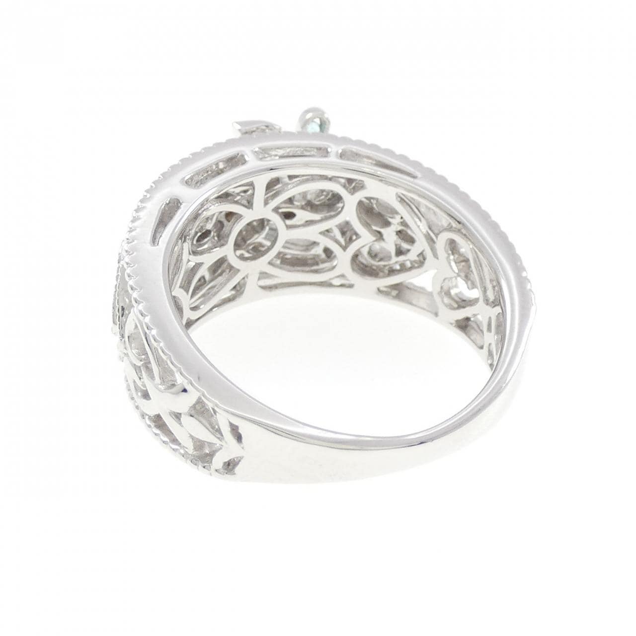 K18WG バタフライ トルマリン リング 0.04CT