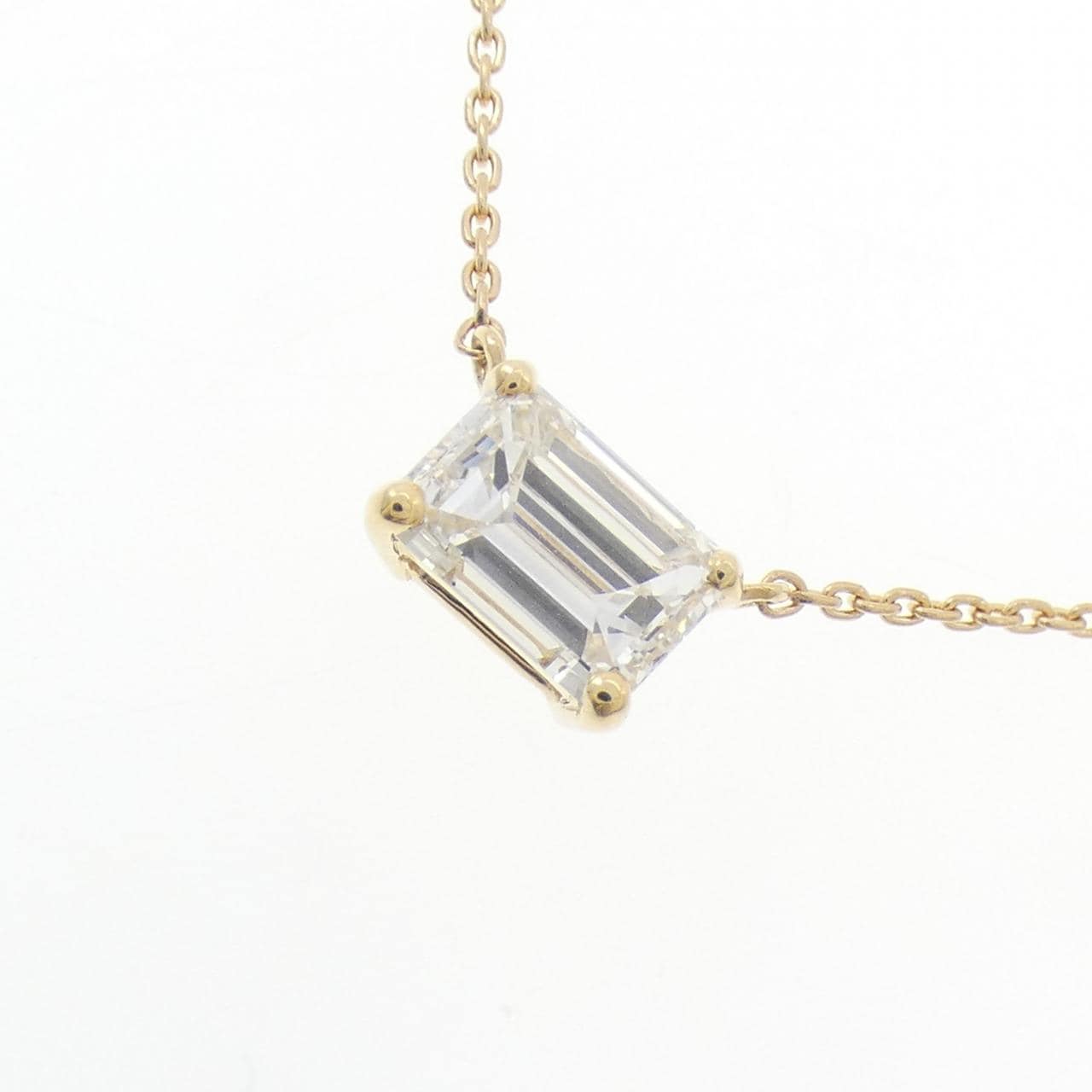 【リメイク】K18YG ダイヤモンド ネックレス 1.036CT J VS1 エメラルドカット