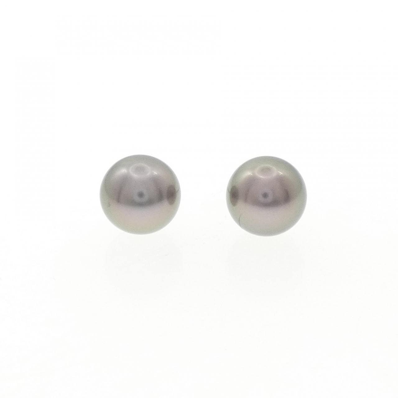 K14WG 黒蝶パール ピアス 9.2mm