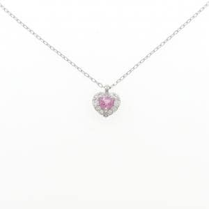 PT950/PT850 ハート サファイヤ ネックレス 0.245CT