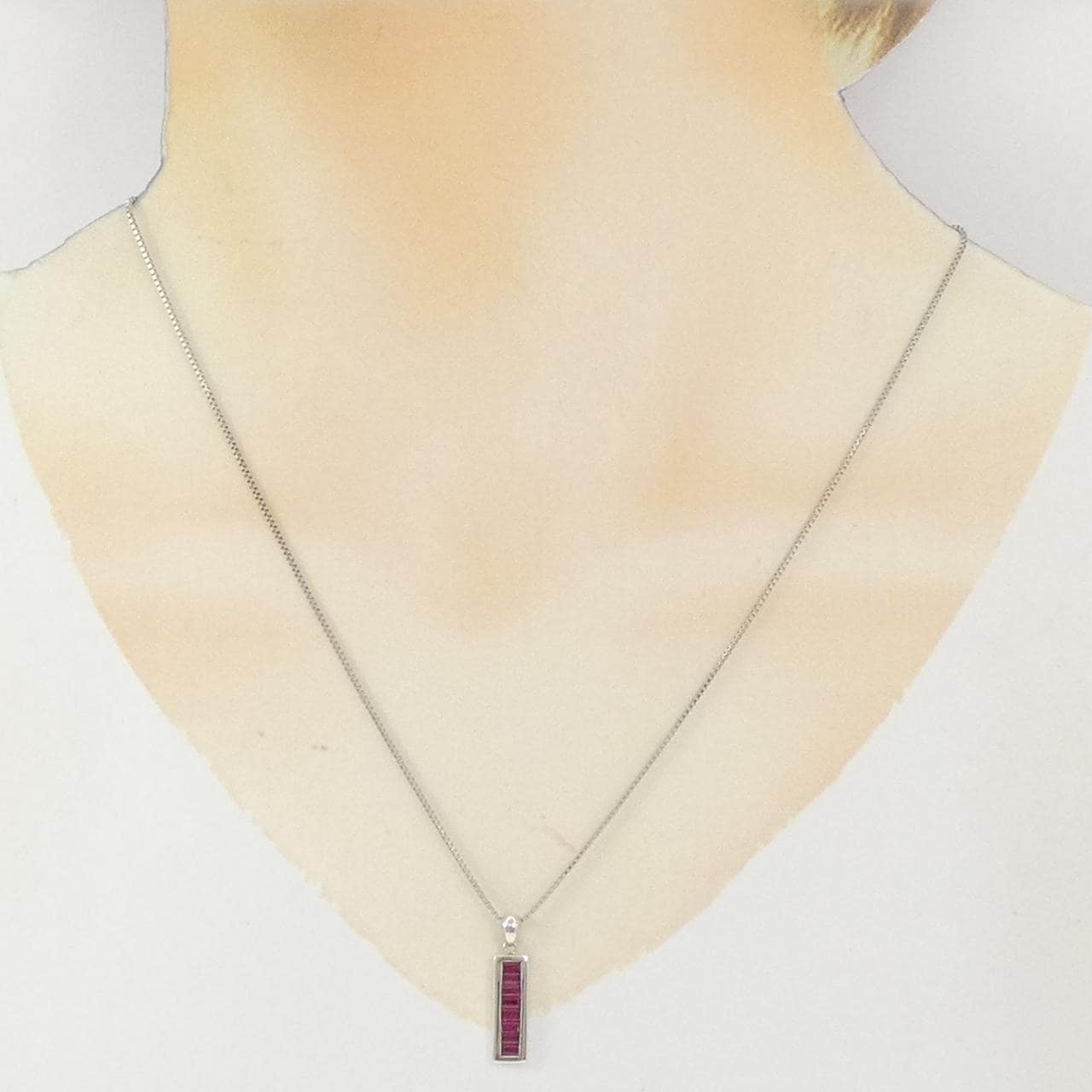 PT900/PT850 ルビー ネックレス 0.66CT