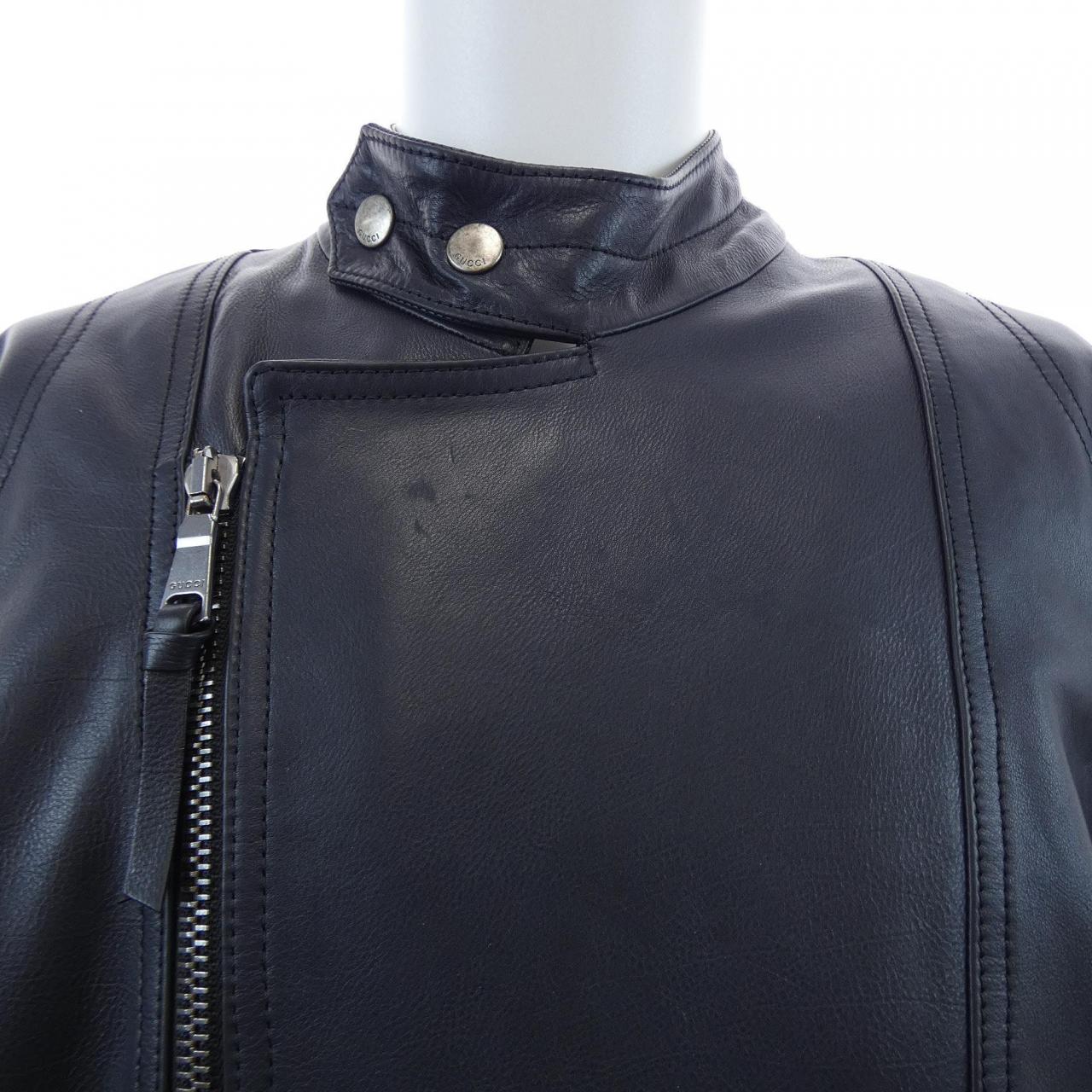 グッチ GUCCI 497397-XG549 レザーライダースジャケット