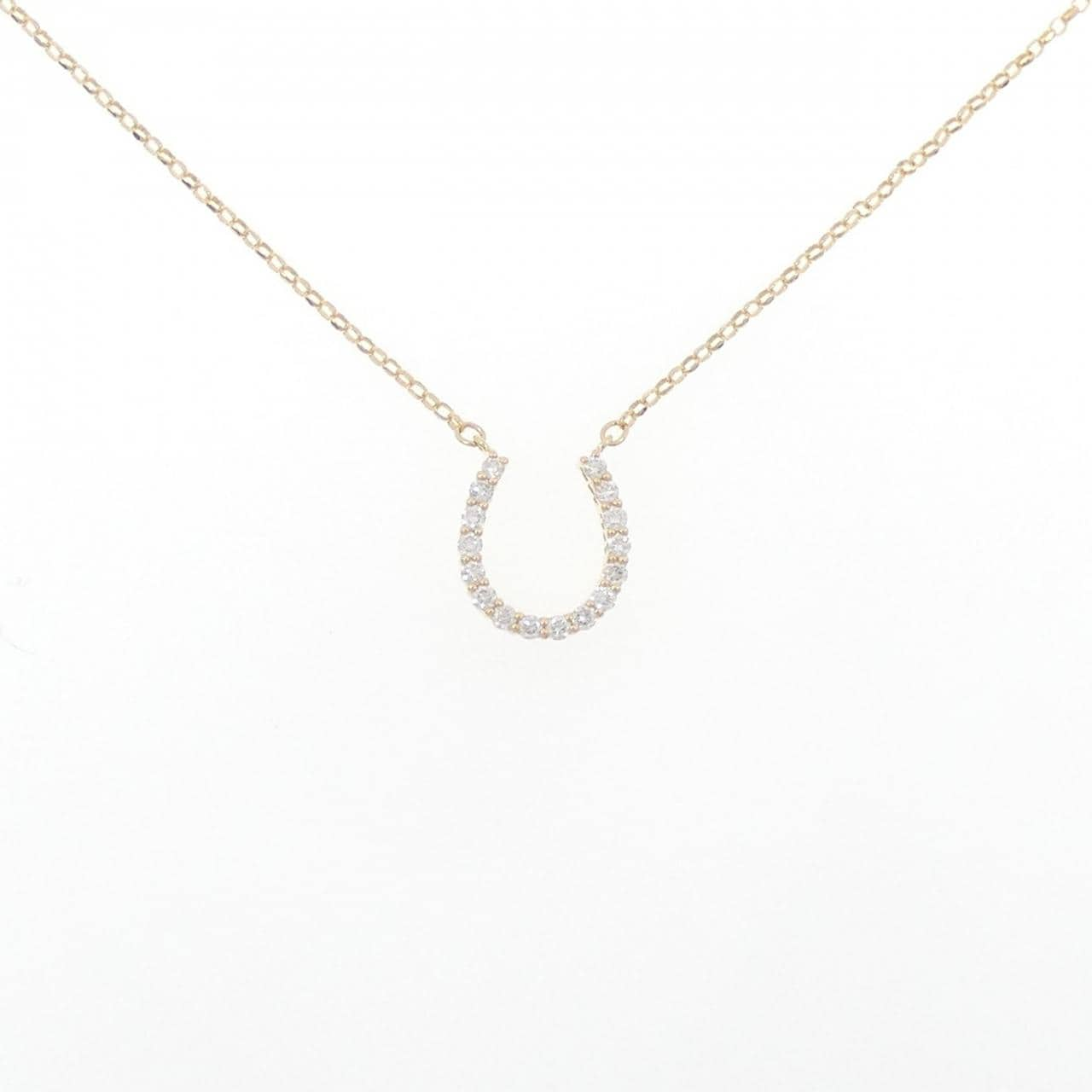 K18YG horseshoe Diamond necklace