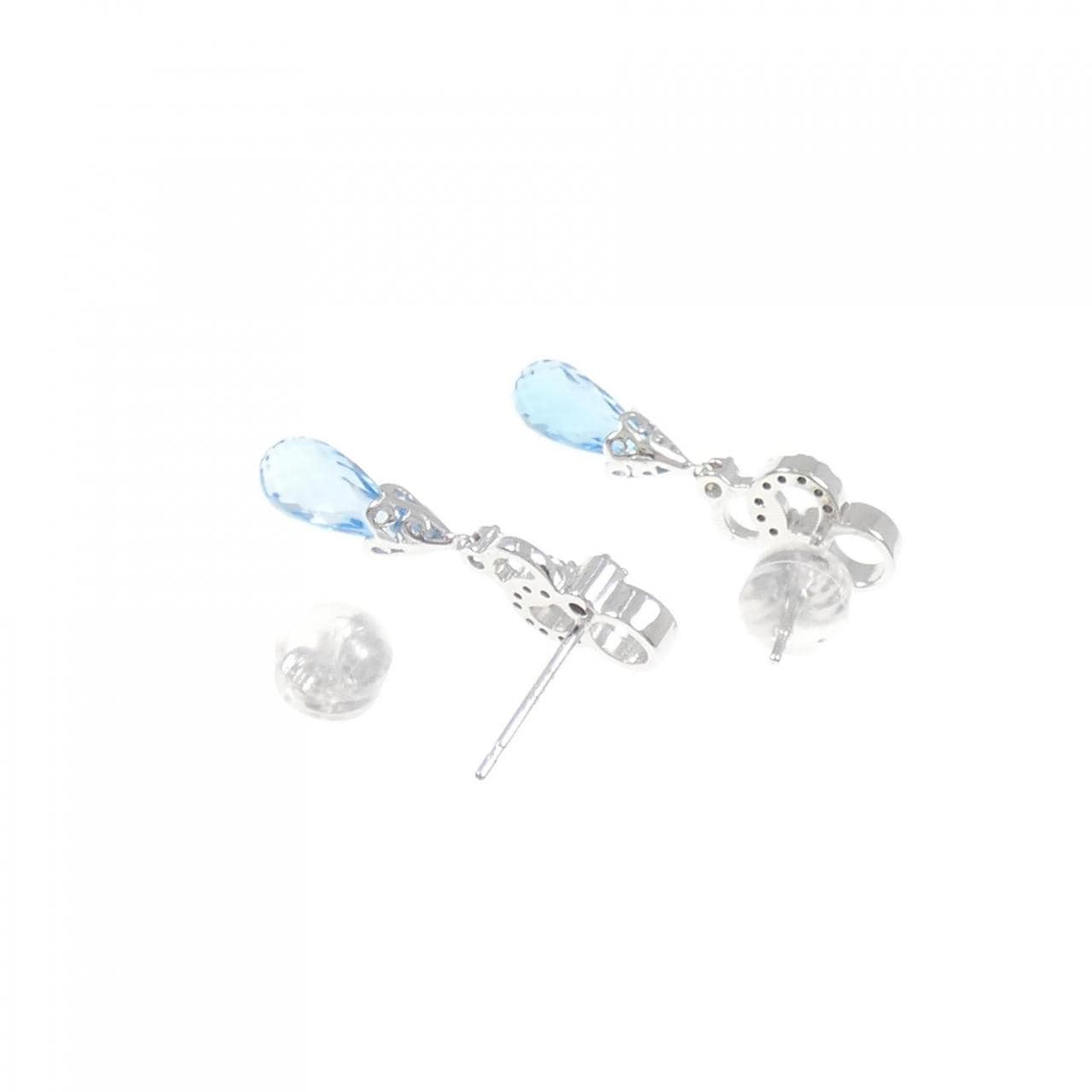 K18WG ブルートパーズ ピアス