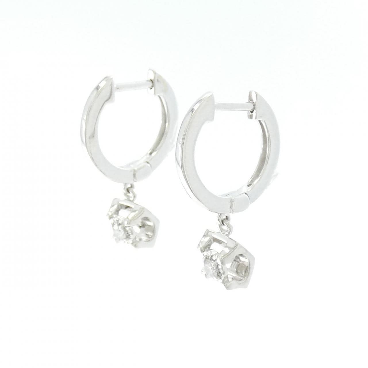 750WG ダイヤモンド ピアス 0.066CT