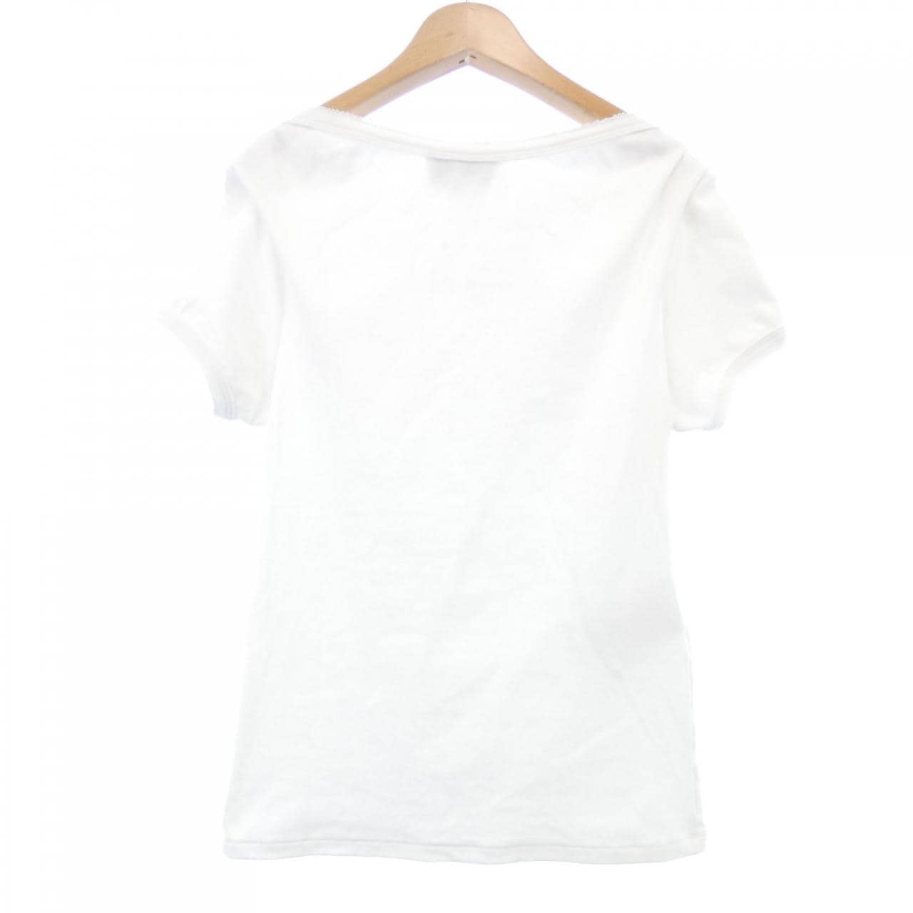 MIU MIU Miu Petit Bateau 弹力针织修身 T 恤 MJN563 SOOO 16J8 上衣