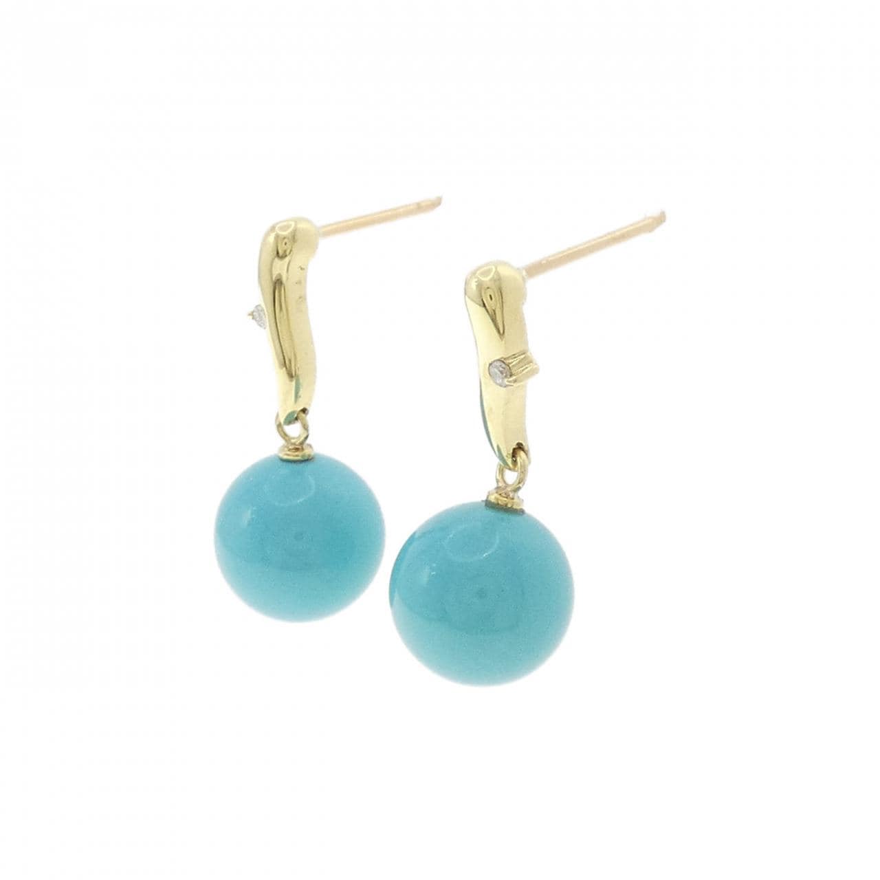 K18YG ターコイズ ピアス