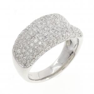 K18WG パヴェ ダイヤモンド リング 1.332CT