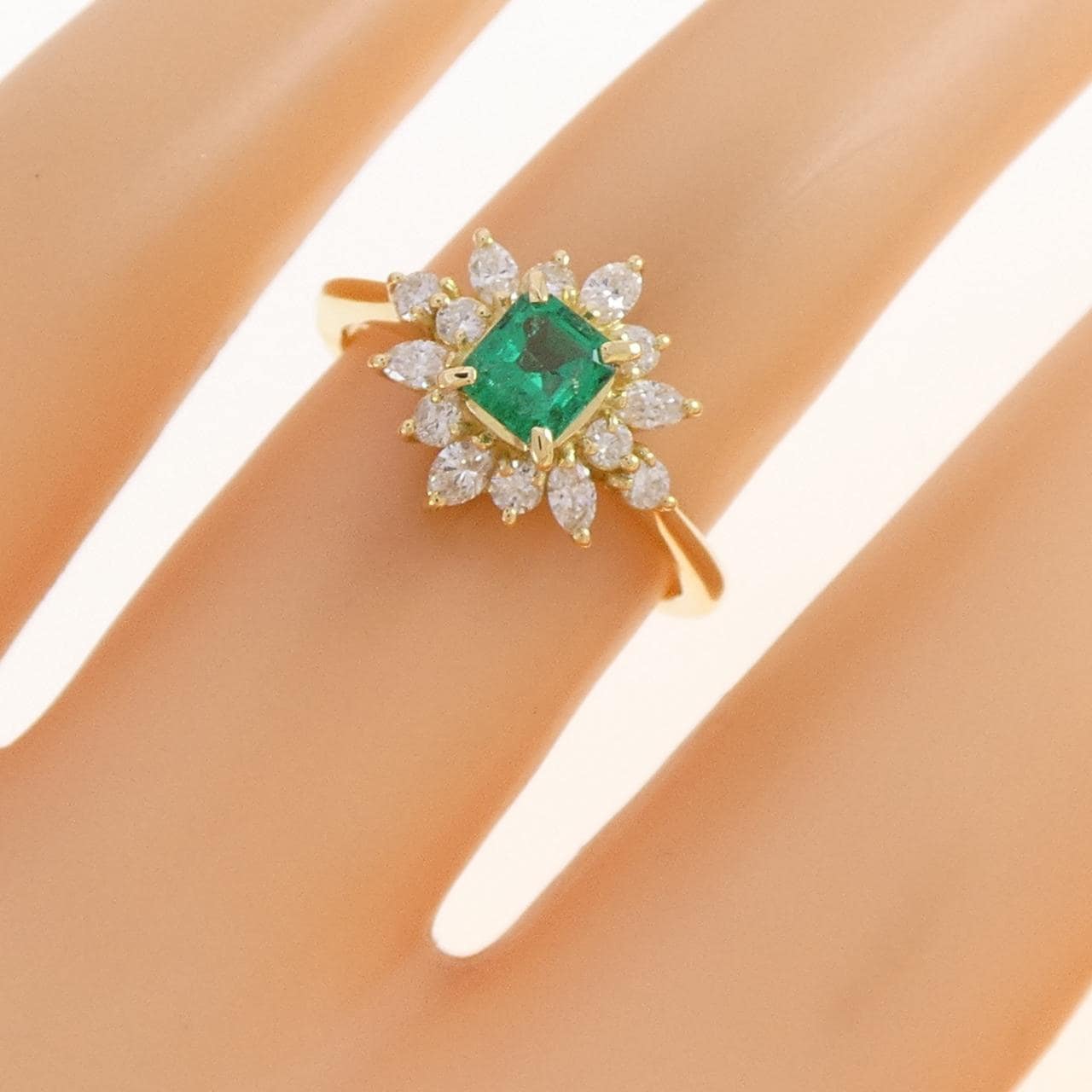 K18YG エメラルド リング 0.35CT