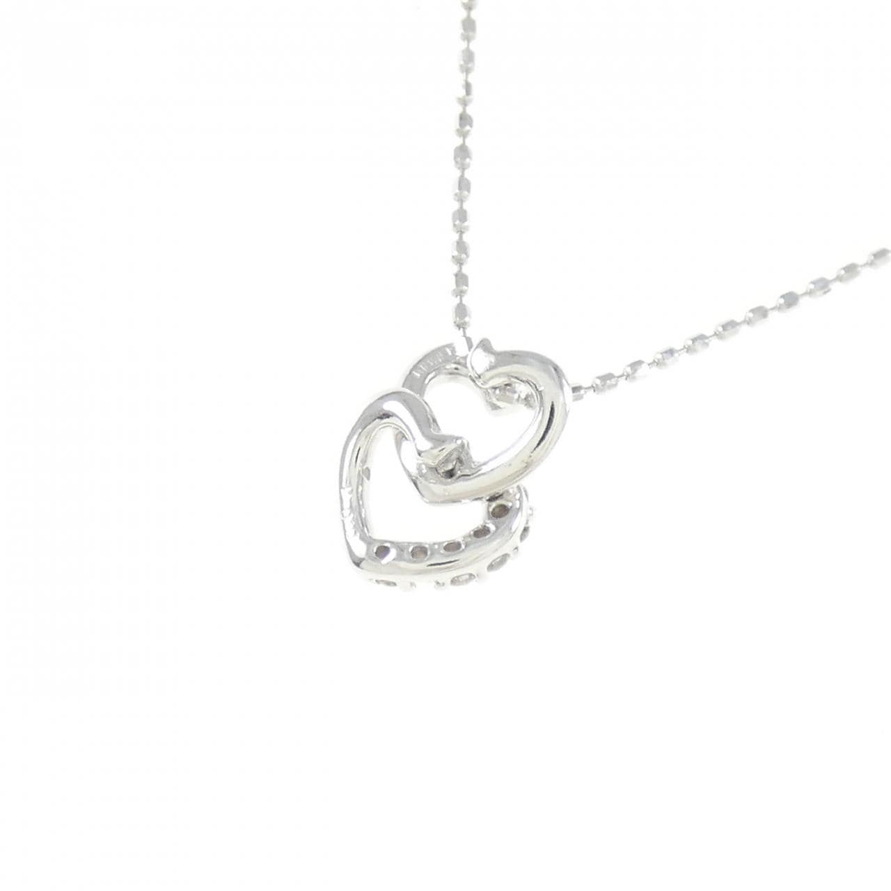 K18WG ハート ダイヤモンド ネックレス 0.04CT