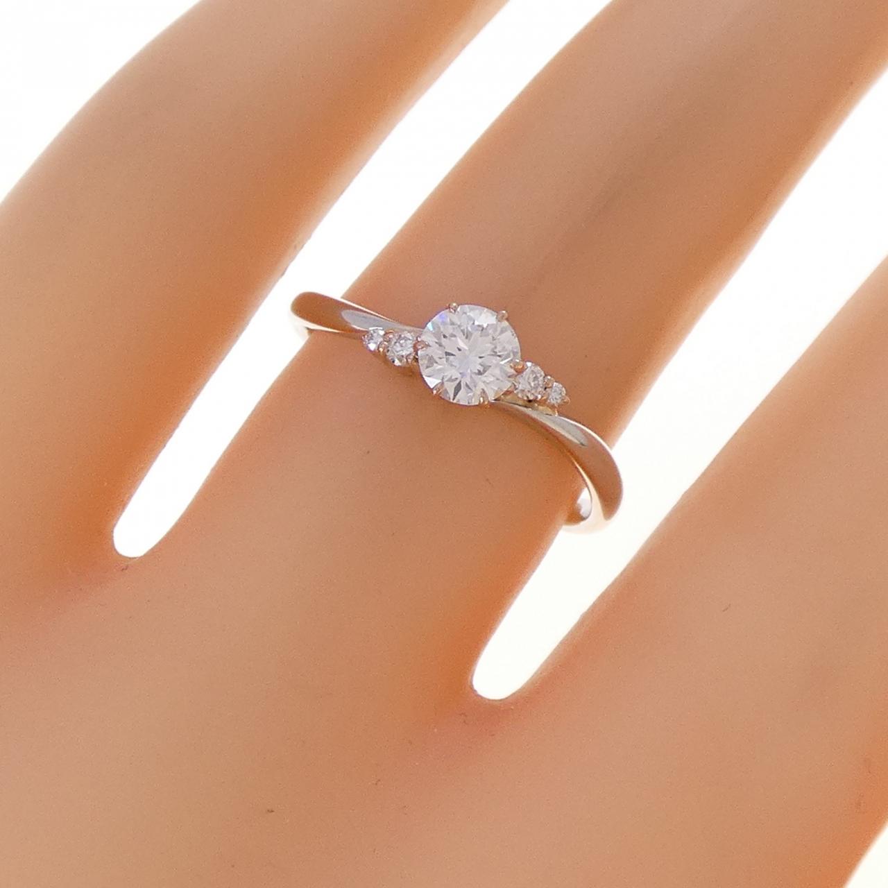 PT950/K18PG ダイヤモンド リング 0.321CT D VVS1 3EXT H＆C