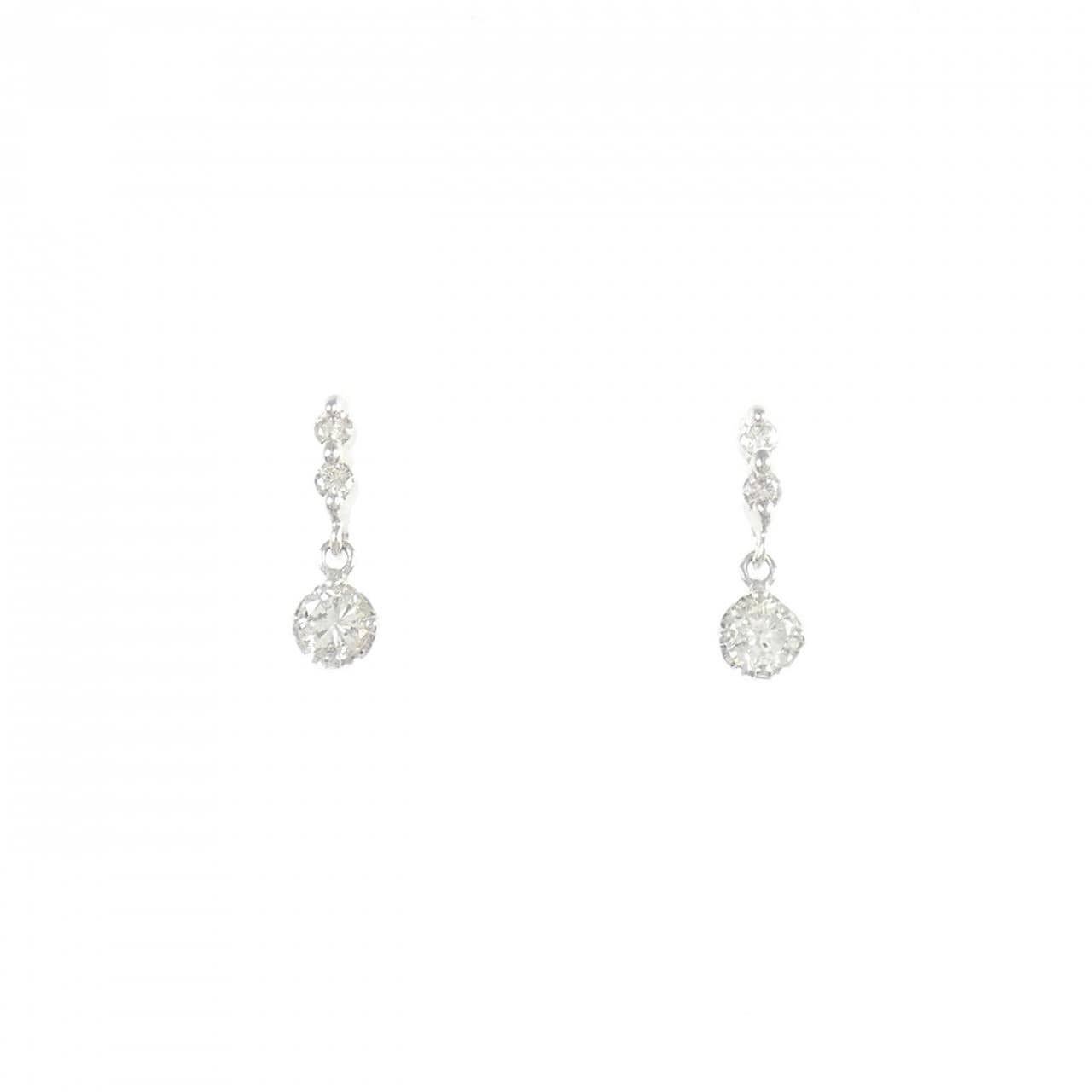 K18WG ダイヤモンド ピアス 0.2CT