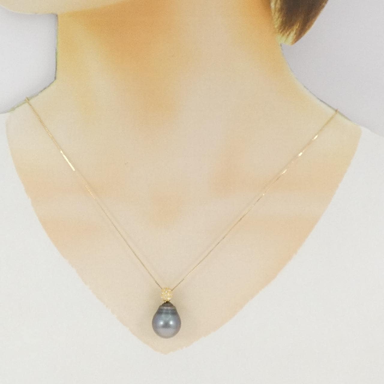 K18YG 黒蝶パール ネックレス