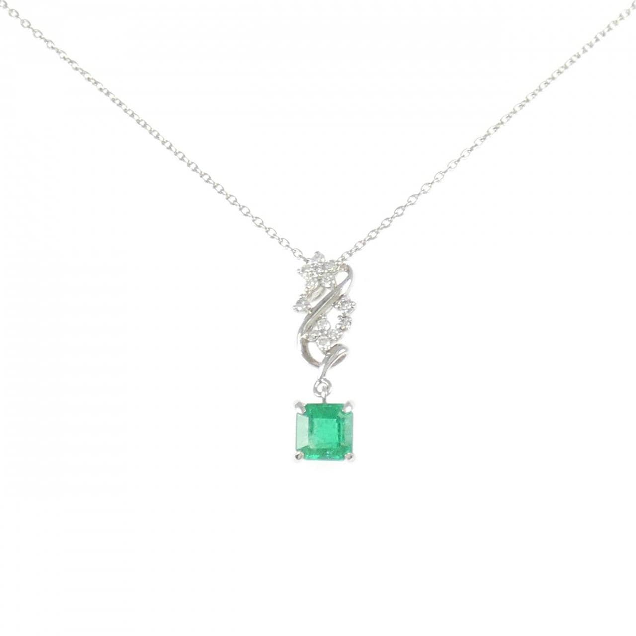 PT900/PT850 エメラルド ネックレス 0.53CT