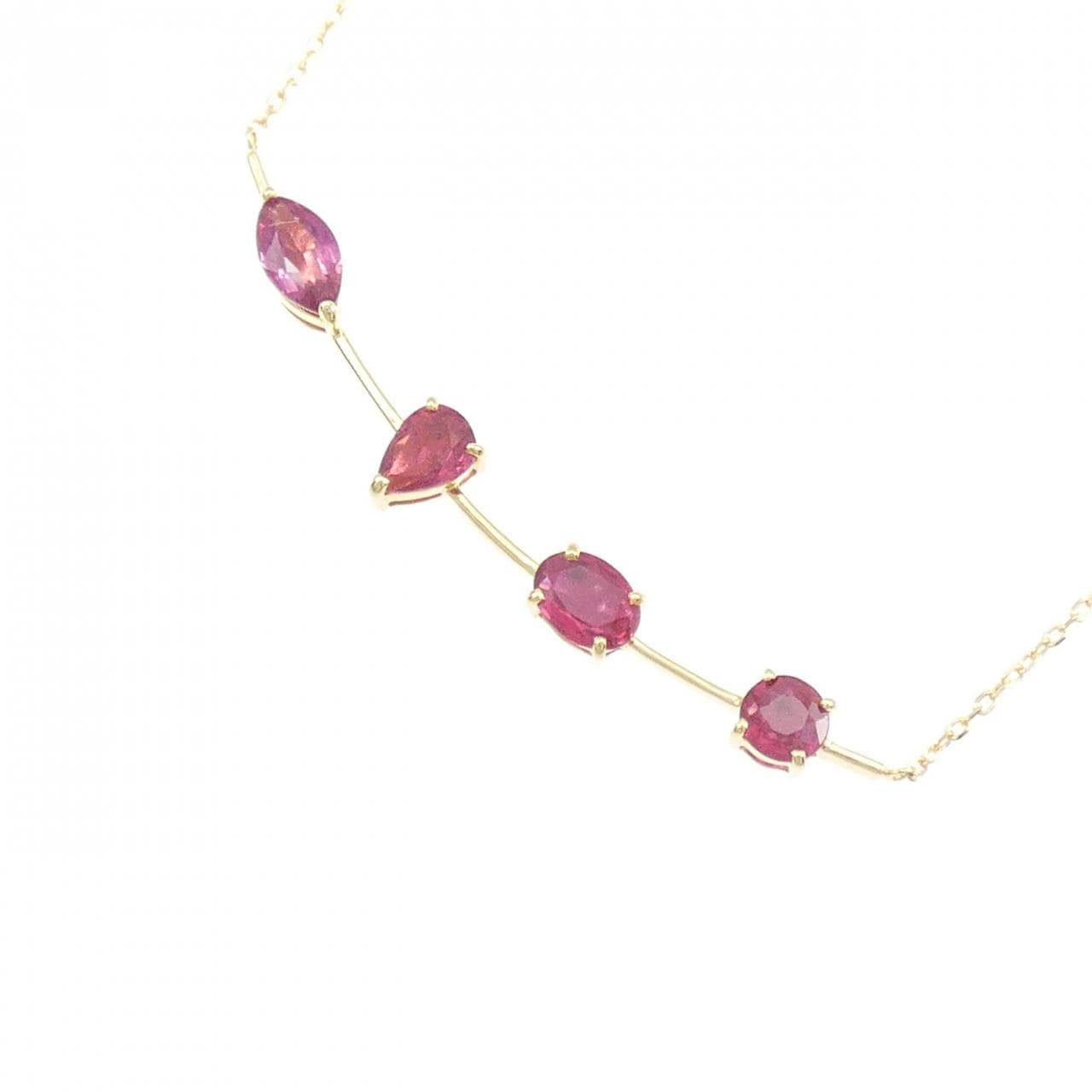 K18YG ルビー ネックレス 1.24CT