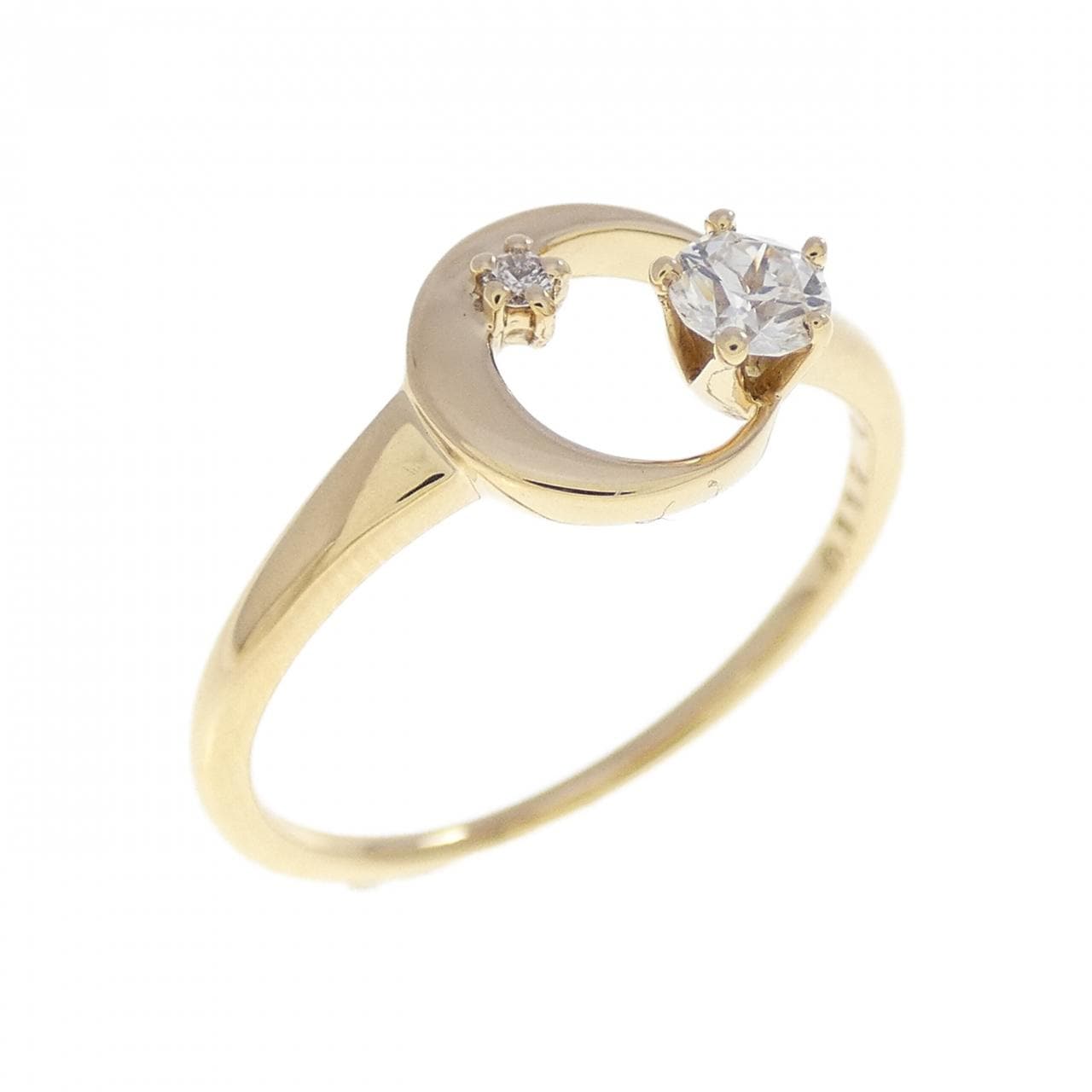 K18YG ムーン ダイヤモンド リング 0.117CT
