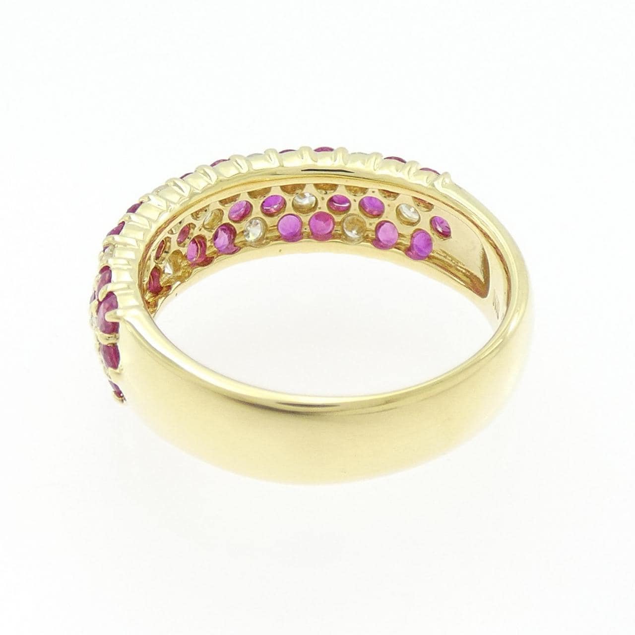 K18YG フラワー ルビー リング