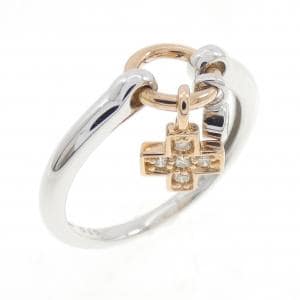 K18WG/K18PG クロス ダイヤモンド リング 0.10CT