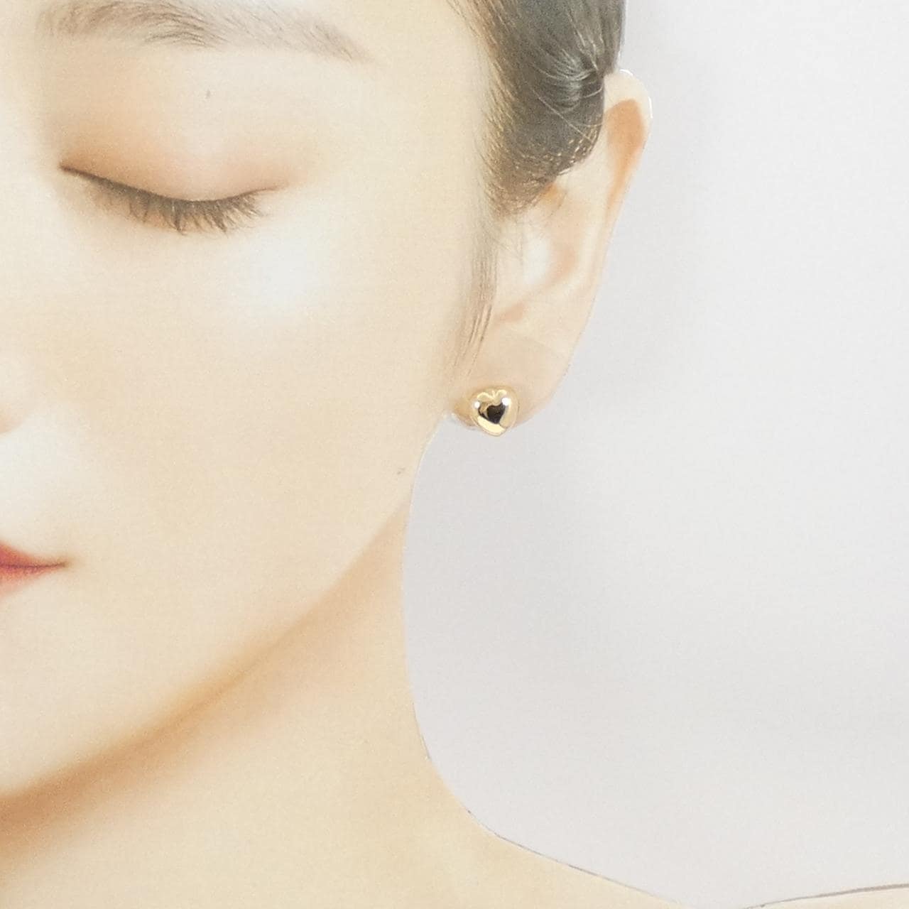 K18YG ハート ピアス