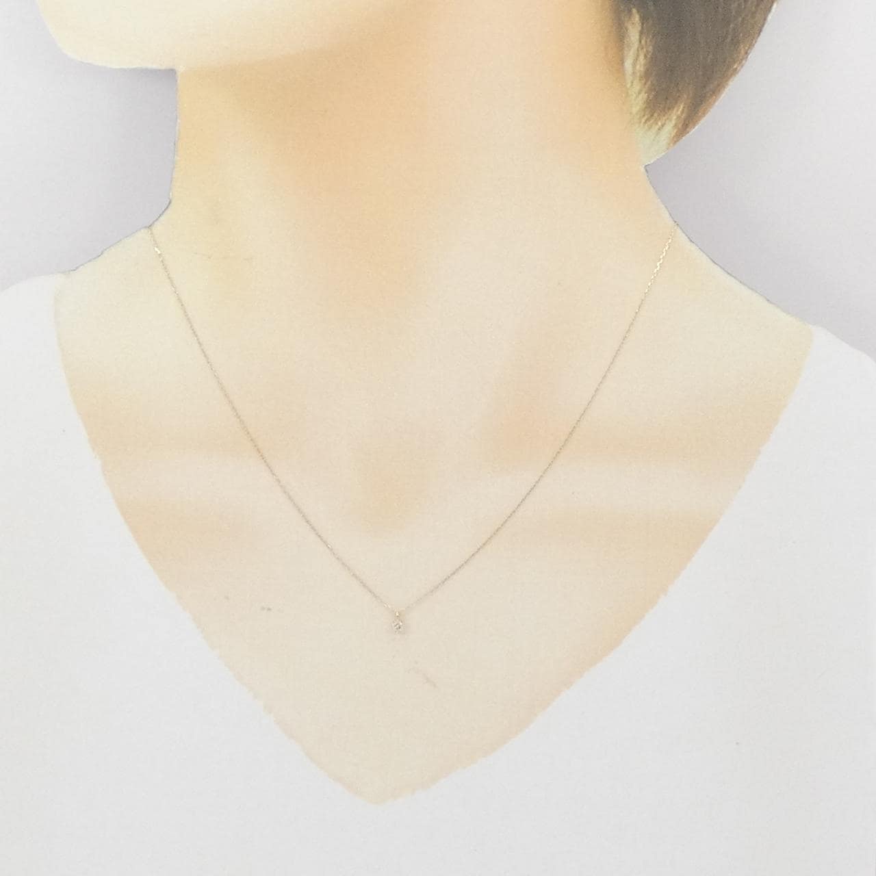 K10YG ソリティア ダイヤモンド ネックレス