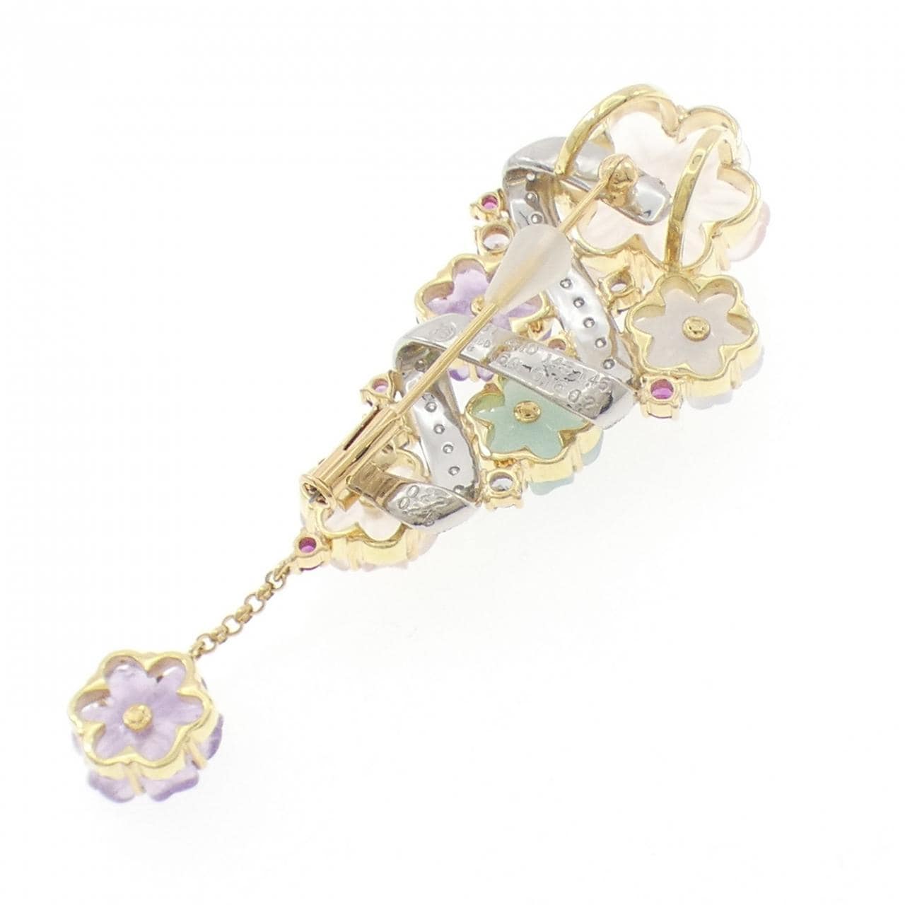 ヤマサキユミコ カラーストーン ブローチ