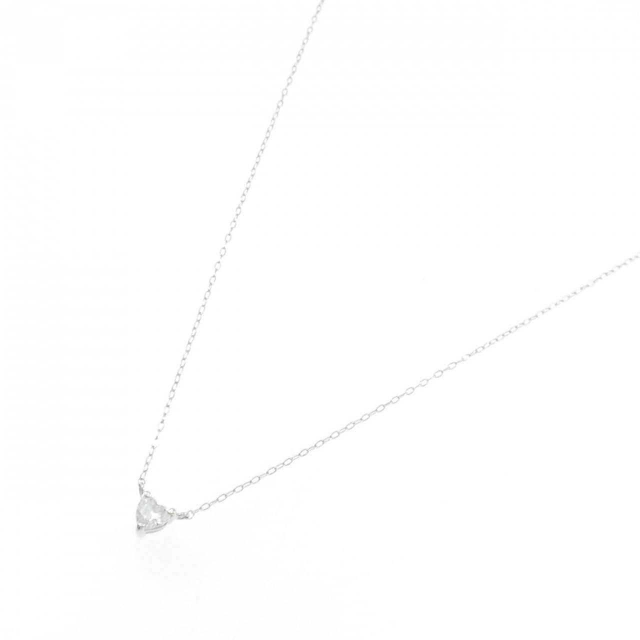 K18WG ハート ダイヤモンド ネックレス 0.24CT