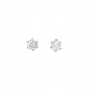 PT900 ソリティア ダイヤモンド ピアス 0.50CT