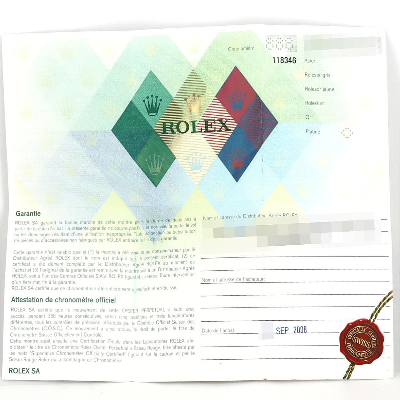 ロレックス デイデイト 118346A PT 自動巻