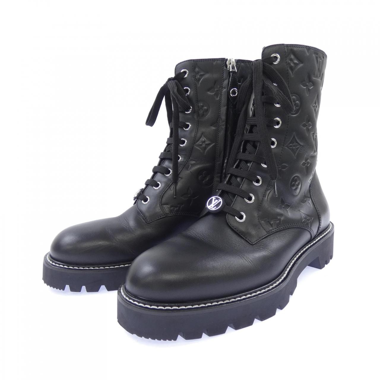 ルイヴィトン LOUIS VUITTON モノグラムパターンエンボス テリトリーライン アンクルブーツ ブーツ