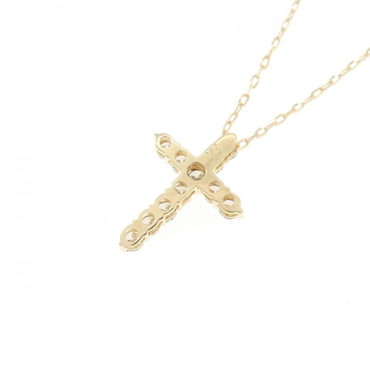 K18YG クロス ダイヤモンド ネックレス 0.50CT