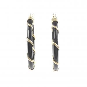 K18YG オニキス ピアス