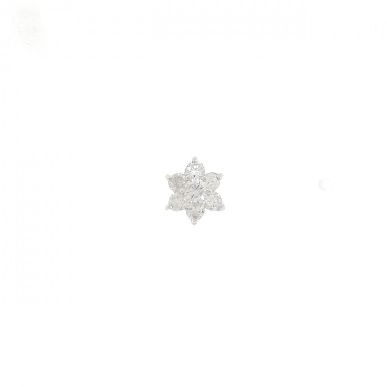 PT900 フラワー ダイヤモンド ピアス 0.25CT 片耳