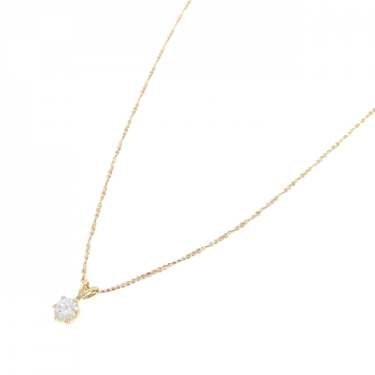 K18YG ソリティア ダイヤモンド ネックレス 0.20CT