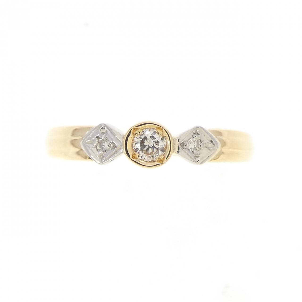 K18YG/PT900 ダイヤモンド リング 0.072CT