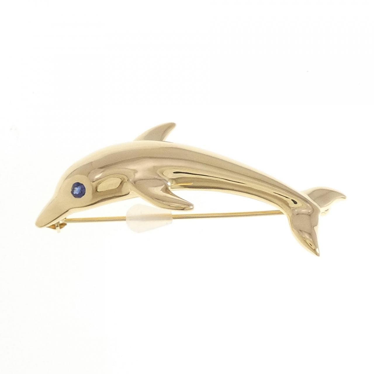 K18YG海豚藍寶石胸針0.09CT