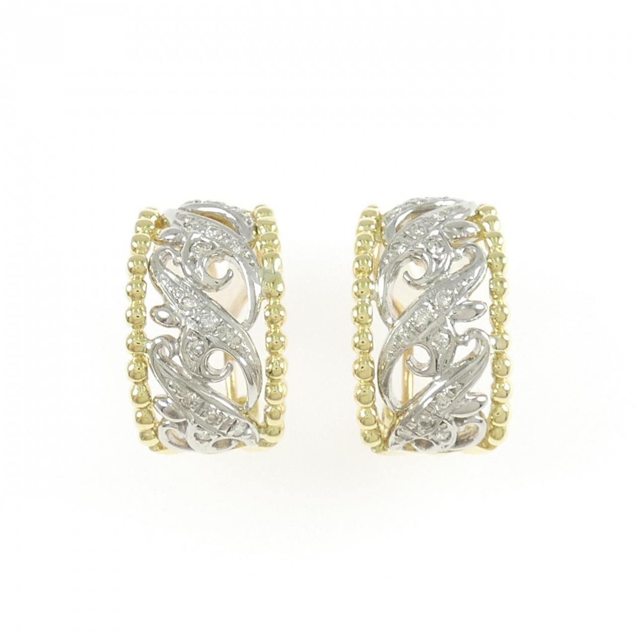 PT900/K18YG ダイヤモンド ピアス/イヤリング 0.20CT