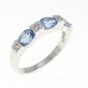 K18WG アクアマリン リング 0.90CT