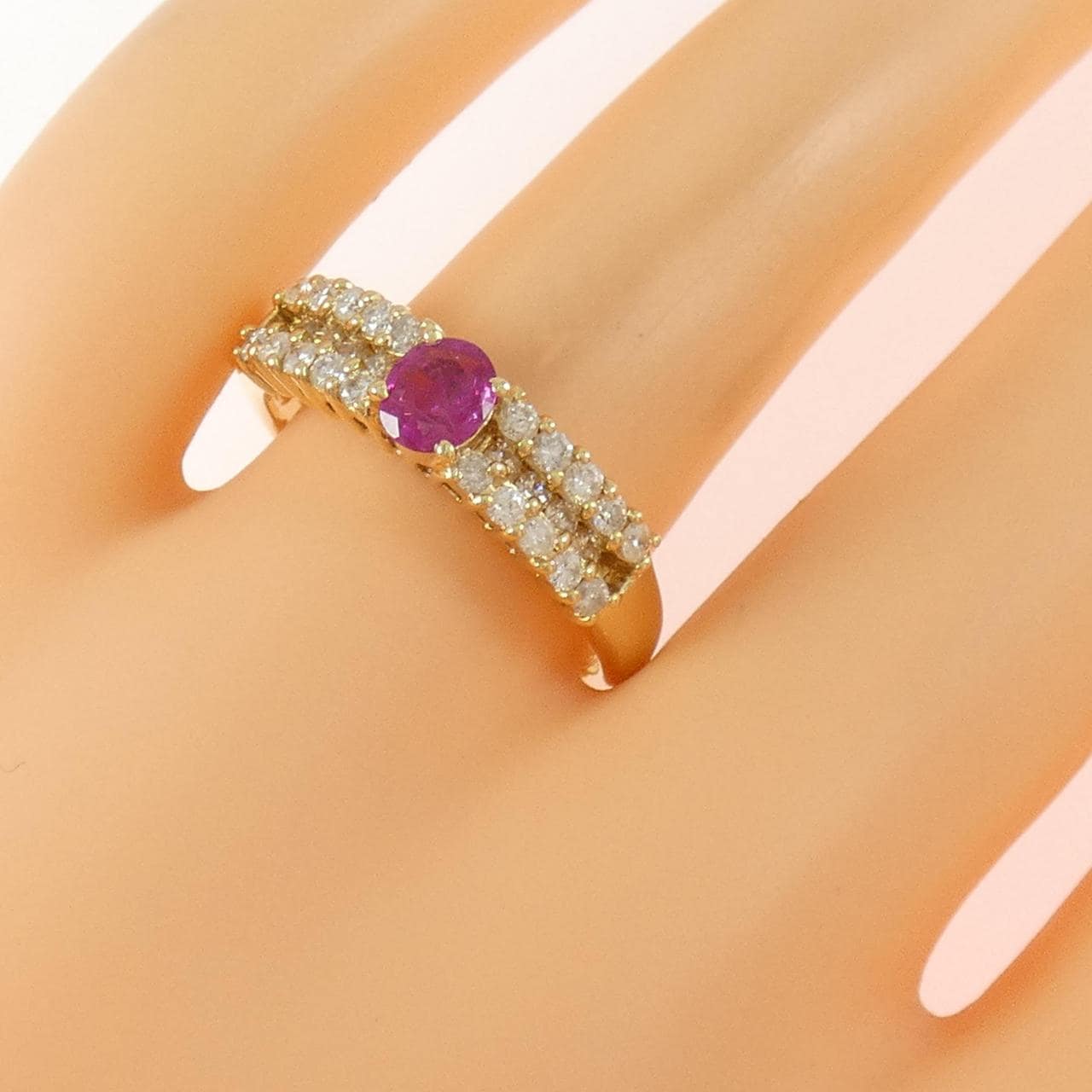 K18YG ルビー リング 0.36CT
