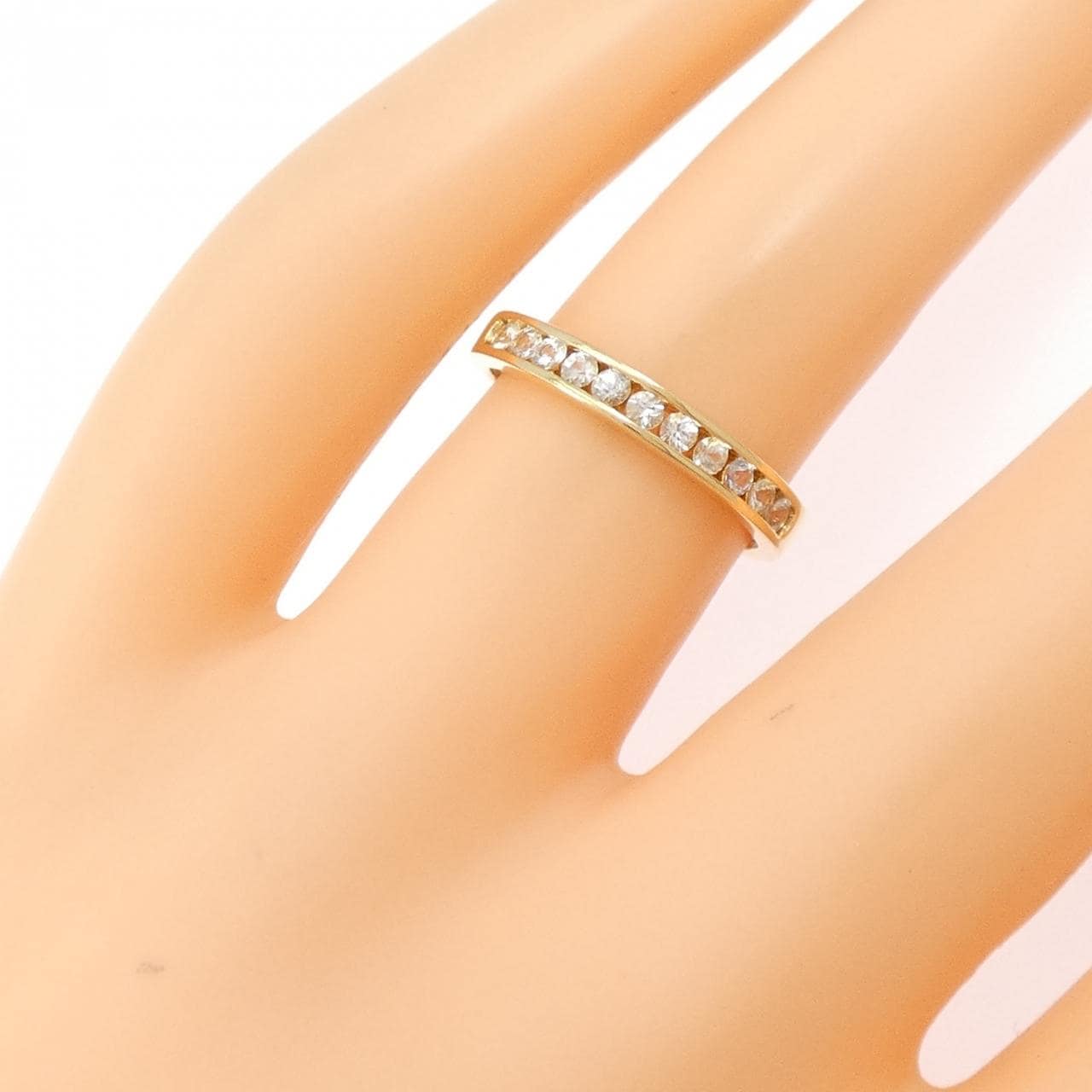 K18YG ホワイトサファイヤ リング