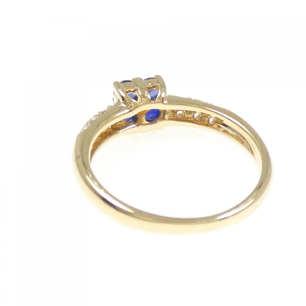 K18YG フラワー サファイヤ リング 0.44CT